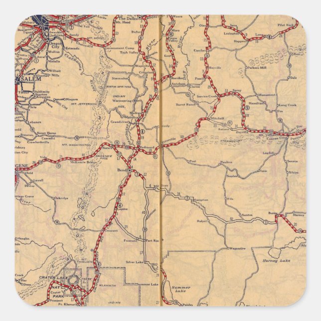 Oregon 4 quadratischer aufkleber (Vorderseite)