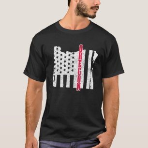 Oregon American Flag Staat Karte Pride Patriotic 4 T-Shirt