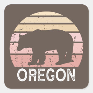 Oregon Bear Quadratischer Aufkleber