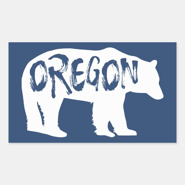 Oregon Bear Rechteckiger Aufkleber (Vorderseite)