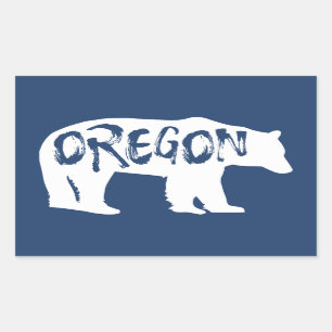Oregon Bear Rechteckiger Aufkleber