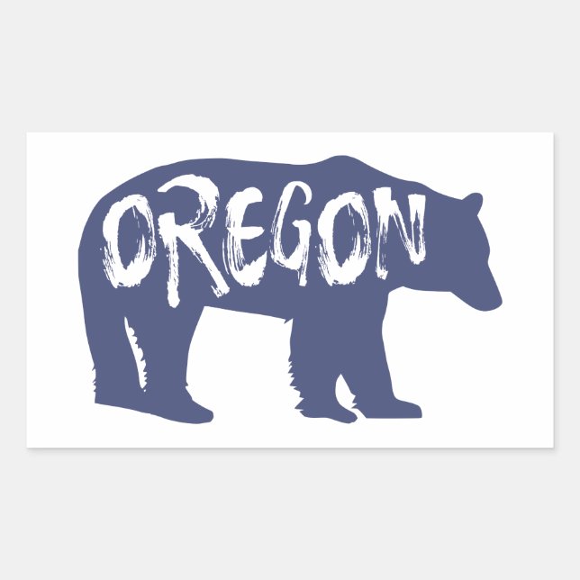 Oregon Bear Rechteckiger Aufkleber (Vorderseite)