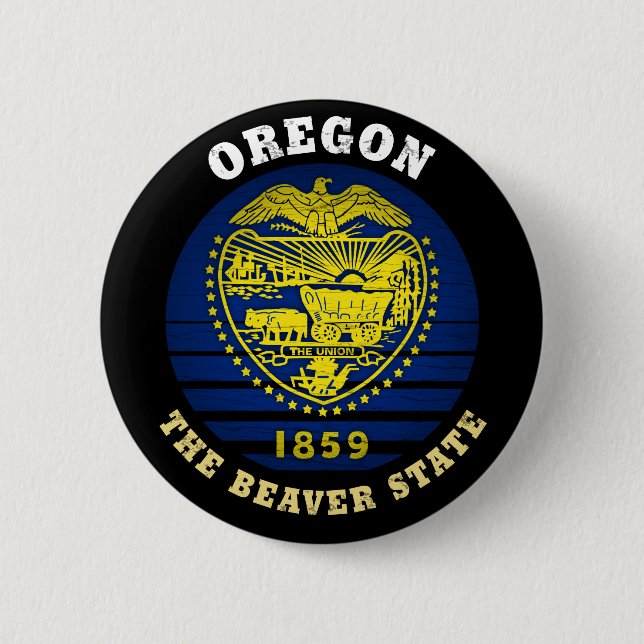 OREGON BEAVER STAAT FLAG BUTTON (Vorderseite)