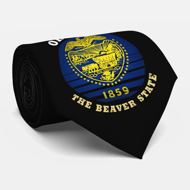 OREGON BEAVER STAAT FLAG KRAWATTE (Gerollt)