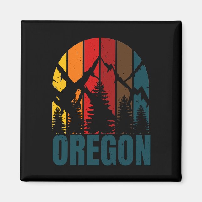 Oregon Berge Retro Vintage Magnet (Vorne)