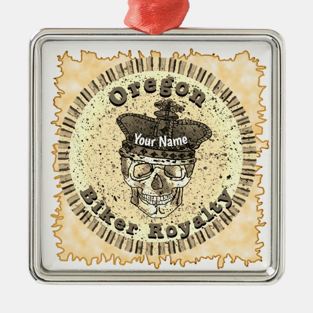 Oregon Biker  Ornament Aus Metall (Vorne)