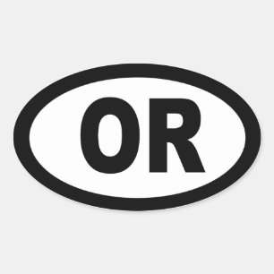 Oregon - Blatt mit 4 ovalen Aufklebern Ovaler Aufkleber