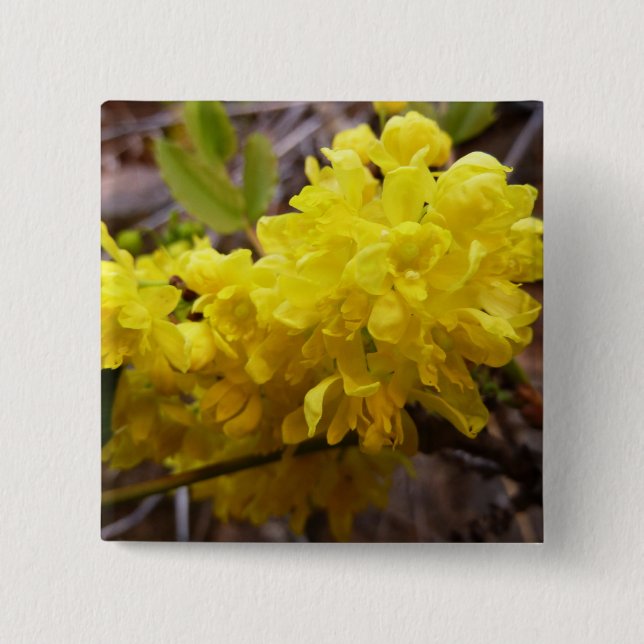Oregon Blume Gelbe Wildblumen Button (Vorderseite)