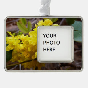 Oregon Blume Gelbe Wildblumen Rahmen-Ornament Silber