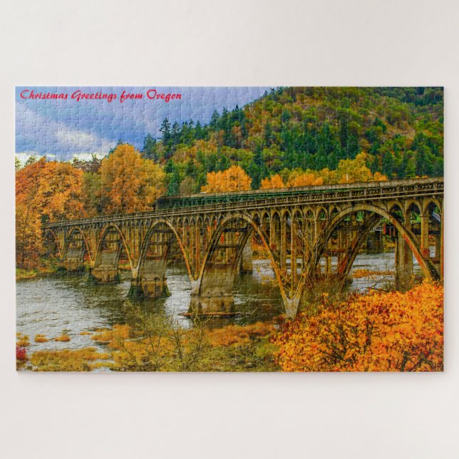 Oregon Bridge.Christmas Grüße (Horizontal)