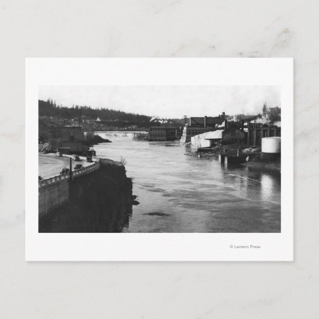 Oregon City, OR Willamette Falls und Paper Mills Postkarte (Vorderseite)