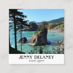 Oregon Coast Beach Nature Ocean Foto Quadratische Visitenkarte