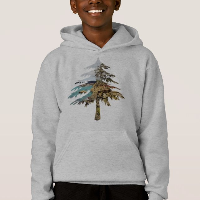 Oregon Coast Cutout Kid's Hoodie (Vorderseite)
