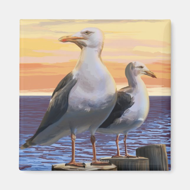 Oregon Coast Sea Gulls Magnet (Vorne)