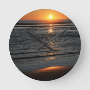 Oregon Coast Sunset Foto Clock Runde Wanduhr