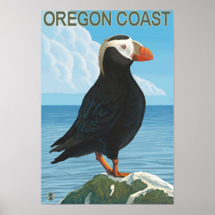Oregon Coast Tufin Puffin Poster