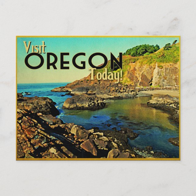 Oregon Coast Vintag Postkarte (Vorderseite)