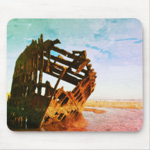 Oregon Coast Vintag Shipwreck Mousepad