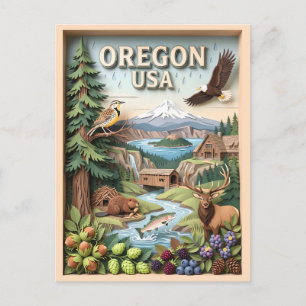 Oregon Crater Lake Mount Hood Wildnislandschaft Postkarte