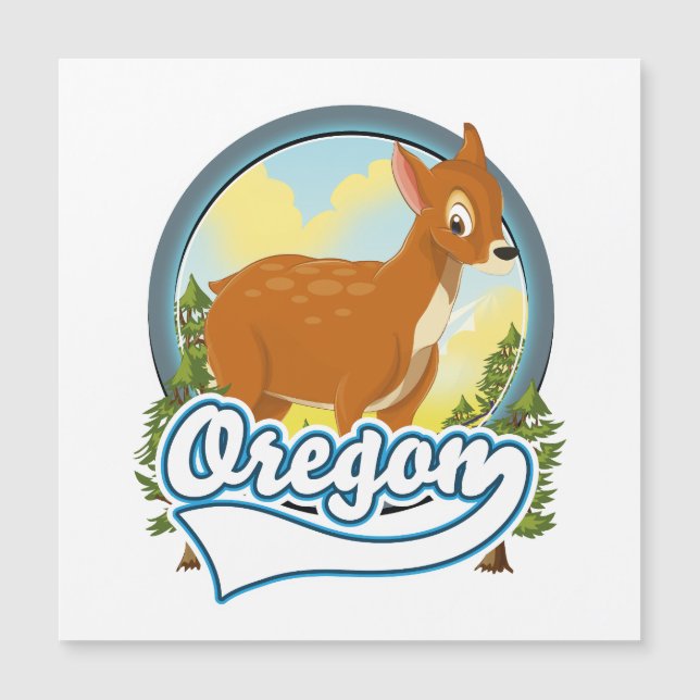 Oregon Deer Reiselogo Magnetkarte (Vorderseite)