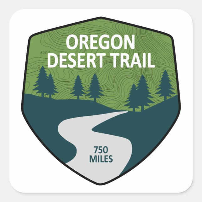 Oregon Desert Trail Quadratischer Aufkleber (Vorderseite)