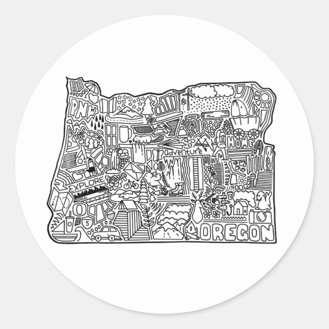 Oregon Doodle Sticker (Vorderseite)