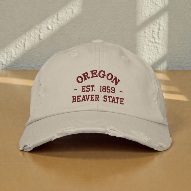 Oregon Est 1859 Beaver State Bestickte Mütze Baseballkappe (Von Creator hochgeladen)