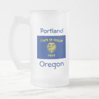 Oregon Flag Karte Stadt Tasse