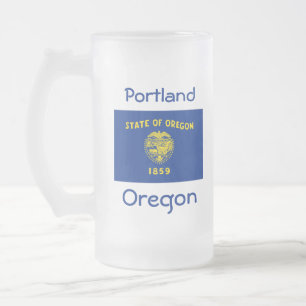 Oregon Flag Karte Stadt Tasse