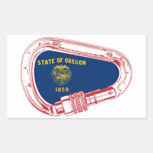 Oregon Flag Klettersteig Carabiner Rechteckiger Aufkleber