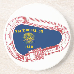 Oregon Flag Klettersteig Carabiner Sandstein Untersetzer