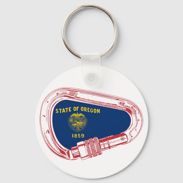 Oregon Flag Klettersteig Carabiner Schlüsselanhänger (Vorderseite)