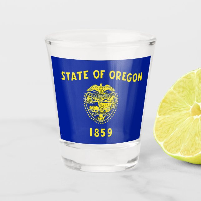 Oregon-Flagge  Schnapsglas (Vorderseite)