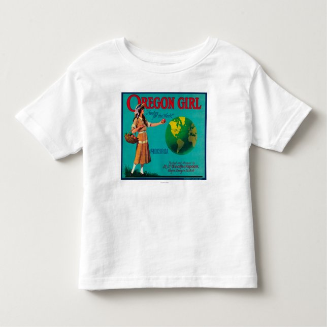 Oregon Girl Apple Crate LabelElgin, OR Kleinkind T-shirt (Vorderseite)