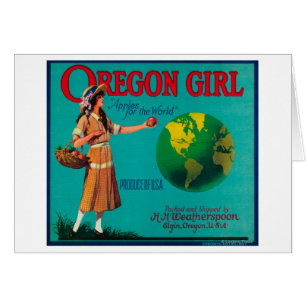 Oregon Girl Apple Crate LabelElgin, OU