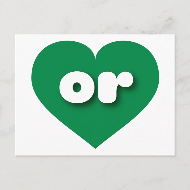 Oregon green heart - I Liebe oder Postkarte (Vorderseite)