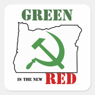 Oregon - Grün ist neu rot Quadratischer Aufkleber