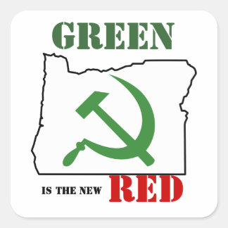 Oregon - Grün ist neu rot Quadratischer Aufkleber