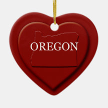 Oregon Heart Map Weihnachtsdekoration