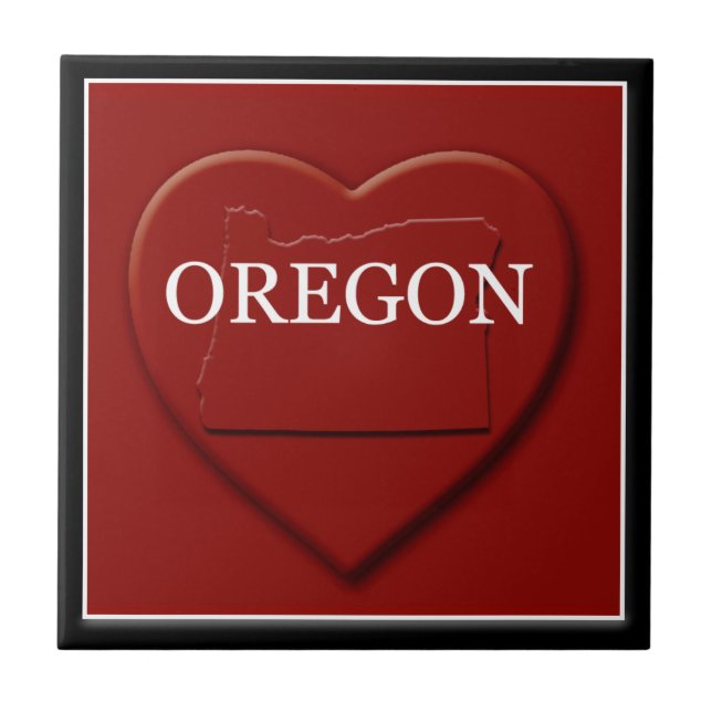 Oregon Heart Map Wohngestaltung Fliese (Vorderseite)