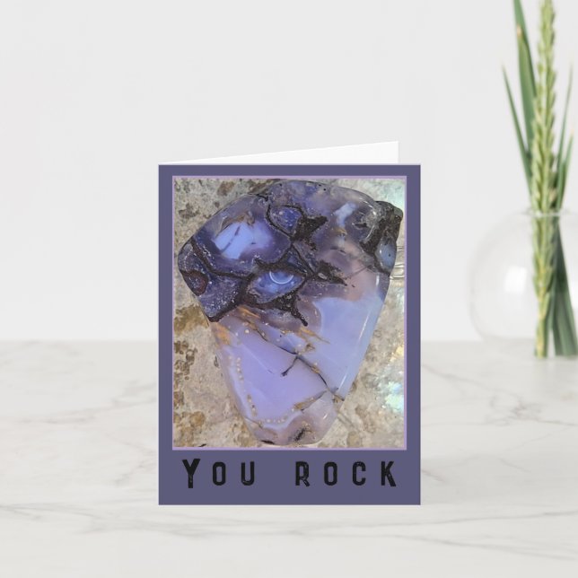Oregon Holly Blue Agate You Rock Grußkarte Dankeskarte (Vorderseite)