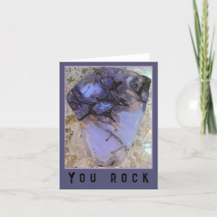 Oregon Holly Blue Agate You Rock Grußkarte Dankeskarte