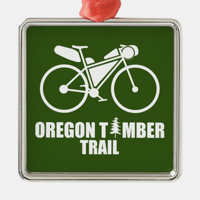 Oregon Holzweg Bikepacking Ornament Aus Metall (Vorne)