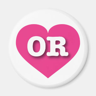 Oregon Hot Pink Heart - I Liebe ODER Magnet