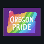 Oregon Illustriert Map PRIDE RAINBOW Postkarte<br><div class="desc">Karo aus dieser bunten Oregon Karte zeichnend. Ändern Sie die Hintergrundfarbe oder fügen Sie Ihren eigenen Text hinzu. Besuchen Sie meinen Shop für mehr!</div>