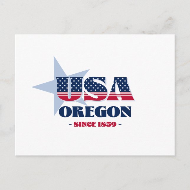 Oregon in Rot, Weiß und Blau Postkarte (Vorderseite)