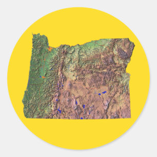Oregon-Karten-Aufkleber Runder Aufkleber