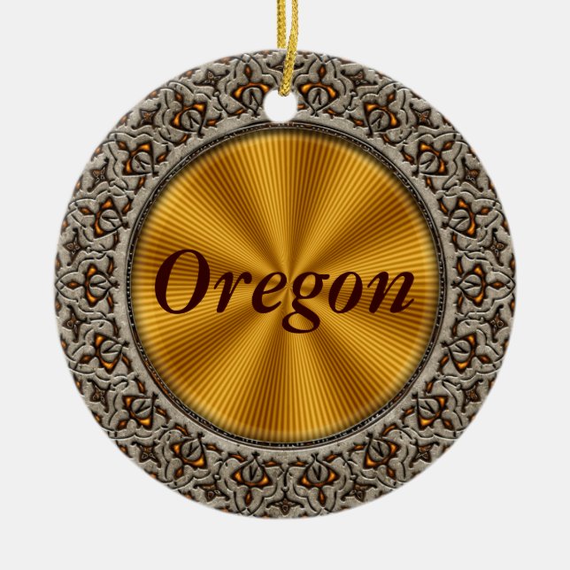 Oregon Keramik Ornament (Vorne)