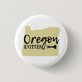 Oregon Knitter Black + Gold Crafts Button