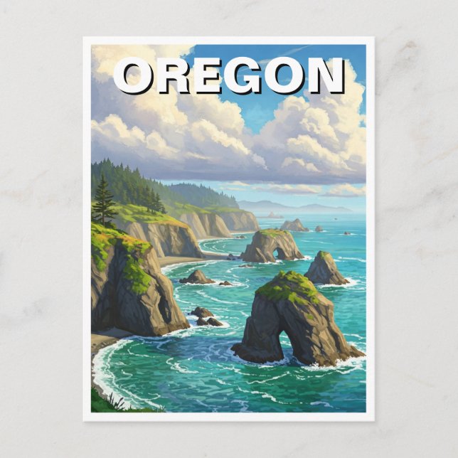 Oregon Küste Reisen Postkarte (Vorderseite)